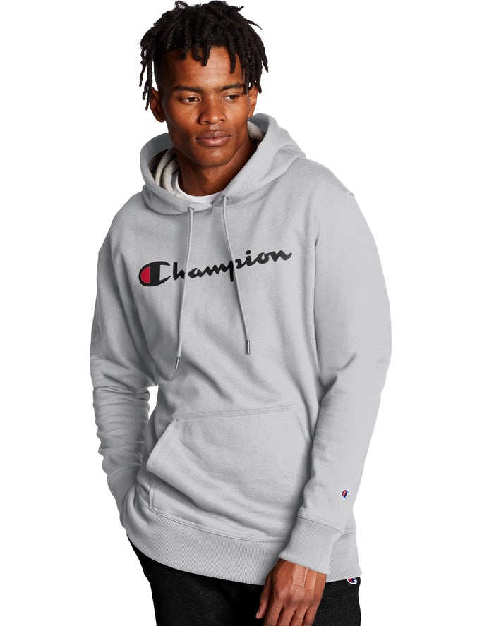 Sudadera Con Capucha Champion Hombre - Powerblend Script Logo ( Gris ) 6140582-ZE